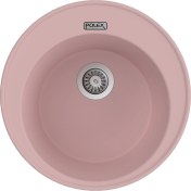 Resim POLEX Cristalüx Granit Evye P-06 Pembe Tezgah Altı Ve Tezgah Üstü Oval Mutfak Evyesi 51,5x51,5cm 