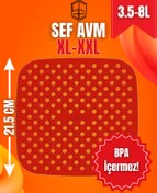 Resim SEF AVM Xl/xxl Xiaomi Philips Isıya Dayanıklı Silikon Fritöz Ve Airfryer Kare Model Pişirme Matı 21,5 
