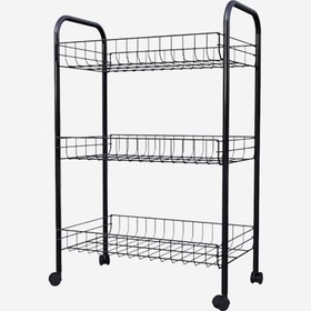 Resim Metaltex Siena 3 Katlı Metal 63x41x23 cm Tekerlekli Sebzelik Beyaz 