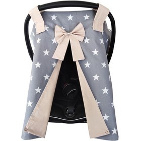 Resim Pamuklu Kumaş Puset Örtüsü Yıkanabilir - Kahve Yıldız 