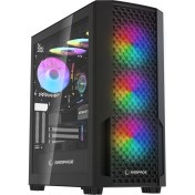 Resim Rampage Shelob Mesh+Temperli Cam 4*argb Infinity Fan+Hub E-Atx Mid-T Gaming Oyuncu Kasası 