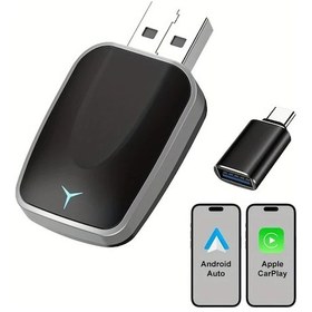 Resim Meridiangoods Flıxıvı 2025 2si1 Kablosuz Carplay Android Auto Smart Box Siyah Kablosuz Oto Bağlantı 