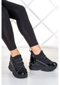 Resim Erkan Saçmacı Mevira Siyah Zincir Gizli Dolgu Günlük Ayakkabı 
