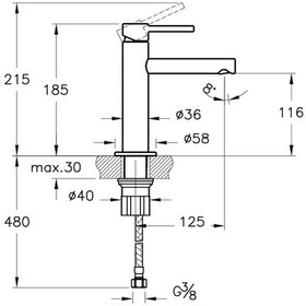 Resim Vitra Origin Lavabo Bataryası Fırçalı Nikel A4255634 