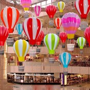 Resim 1 adet Açık Hava Sıcak Hava Balonu Dekoru - Düğünler, Noel, Cadılar Bayramı, Sevgililer Günü ve Daha Fazlası için Canlı Renkli Plastik Asılı Süs - Dayanıklı Hava Koşullarına Dayanıklı İç/Dış Mekan Dekorasyonu, Sıcak Hava Balonu Süsleri, Festif Etkinlik Aksesuarı, Klasik Stil Süs, Hava Koşullarına Dayanıklı Dekor 