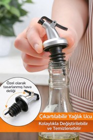 Resim EcoVibe 2 Adet Damlatmaz Kapaklı Şişe Tıpası Sızdırmaz Yağdanlık Ucu Kapağı Tıpası Yağ Şişesi Başlığı 