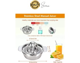 Resim Svein Paslanmaz Çelik Limon Ve Nar Sıkacağı Narenciye Mutfak El Aleti Pratik Sıkacak Yıkanabilir Hijyenik 