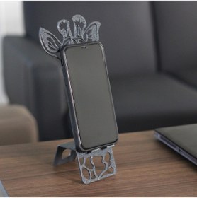 Resim Pirudem Giraffe Pps- 24x11,3 Cm Metal Cep Telefon Standı - Metal Sanatları 