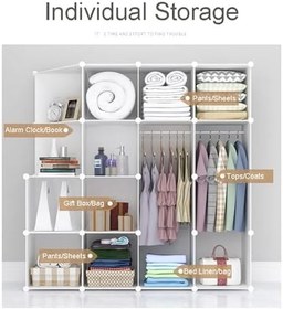 Resim Taşınabilir Gardırop - Katlanabilir Plastik Modüler Küp Çok Yönlü Ayakkabı Rafı ve Koridor Yatak Odası Giriş Yolu için Raf - Ayakkabı, Giysi ve Oyuncaklar için İdeal Saklama Beyaz 