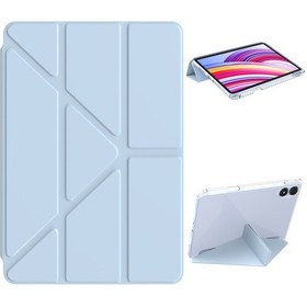 Resim Xiaomi Poco Pad/redmi Pad Pro Origami Stand Şeffaf Tablet Kılıfı İçin Pu Deri Kılıf - Bebek Mavisi Tablet Kılıfı 