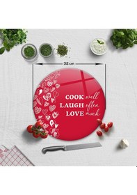Resim Decorita Cam Kesme Tahtası | Cook Well | Çap32cm 