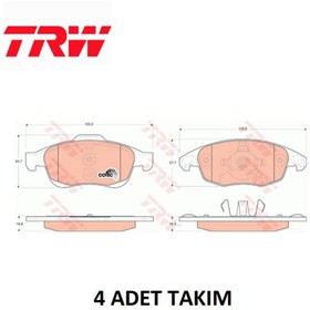 Resim Trw Ön Fren Balata Berlingo 08 C4 2 C4 Picasso 1 Ds4 Nx Partner 08 Tepee 5008 4253.61 Db1690 Trw 