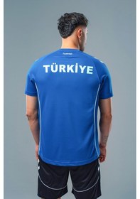 Resim Hummel Target Milli Takım Antrenman Tişört Sax Saks Mavi 
