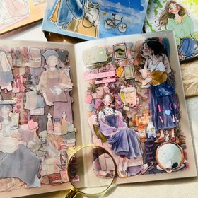 Resim Anime Temalı 20 Yaprak Scrapbook Çıkartmaları - Günlük Tutma, Scrapbooking ve Günlük Süsleme için Düzensiz Şekiller, Balıksırtı Desenleri & Simli Vurgular ile 160+ Adet Kendinden Yapışkanlı Mat Plastik Etiketler 