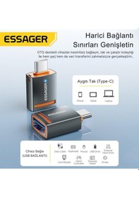 Resim Essager Led Işıklı Type-c To Usb 3.0 Dönüştürücü Adaptör Mini Otg Usb3.0/5gbps Type-c Usb Çevirici Dönüştürücü 