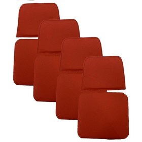 Resim Knsz Minder Seti 4 Lü Mazlum Krm Suni Deri Oturma Ve Sırt Tel Sandalyesi Minderi Bir Arada Siyah 