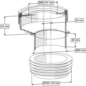 Resim İZ YAPI Eksantrik Kada 20 mm | Alttan Çıkışlı Klozet Pis Su Bağlantı Adaptörü | Sızdırmaz Contalı 