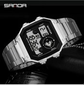 Resim Oldfriend Sanda Erkek Spor Saati Gumus Rengi Su Gecirmez Kronometre Tarih Fitness Takip Diğer 