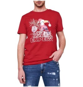 Resim Jack & Jones Jack Jones Erkek T-shırt 12198774-sage Kırmızı 
