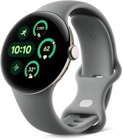 Resim Google Pixel Watch 3 (41 mm) - Kalp atış hızı takibine sahip Android akıllı saat, Fitbit'ten gelişmiş çalışma, fitness bilgileri, 24 saat pil - Şampanya Altın Alüminyum Kasa - Hazel band - LTE 