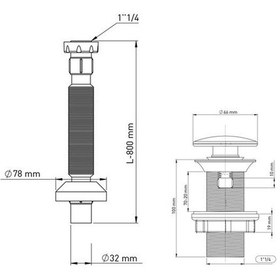 Resim İzyapı Klik Klack Taşmalı Metal Bas Aç Lavabo Sifonu 