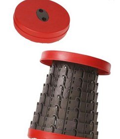 Resim Teleskopik Katlanabilir Kolay Taşınabilir Akordiyon Tabure Banyo Kamp Taburesi Kırmızı 