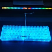 Resim HXSJ 61 Tuşlu Oyun Klavyesi, RGB Aydınlatma ile Tam Şeffaf Arka Aydınlatma, USB-C Tipi C Bağlantı, Film Malzeme, Windows PC, Mac, Ofis ve Oyunlar için - USB Gücüyle Çalışır, Pil Gerektirmez, Doğum Günleri, Paskalya ve Başkanlar Günü için İdeal Hediye 