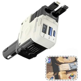 Resim Challenger San.como 66w 4ü 1 Arada Geri Çekilebilir Araba Şarj Cihazı Usb C Pd Hızlı Şarj 180 Dönebilen Meka Stili 