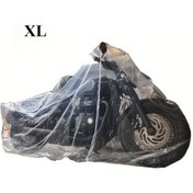Resim Turcoshop11 Su Geçirmez Pvc Motosiklet Kılıfı Xl Transparan Yağmur Toz Uv Korumalı 