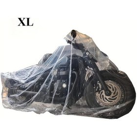 Resim Turcoshop11 Su Geçirmez Pvc Motosiklet Kılıfı Xl Transparan Yağmur Toz Uv Korumalı 
