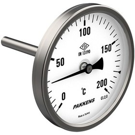 Resim 100 MM 300 C Derece 30 Cm Dalma Boylu Fırın. Kazan Termometresi Pakkens 0 - 300 C Derece 