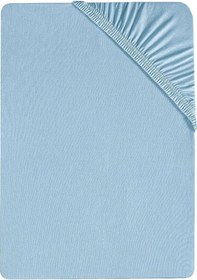 Resim 2 Adet Düz Pamuklu Tek Kişilik 80 X 200 X 30 Cm Lastikli Penye Çarşaf Mavi 