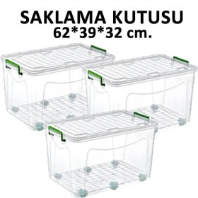 Resim Şenyayla Maksi Saklama Kutusu Tekerli 50 Lt 3 Adet 