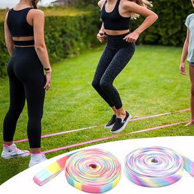 Resim 1 adet Canlı Çok Renkli Atlama İpi, 3.0 metre uzunluğunda, Esnek Uzun Atlama İpi, Fitness ve Egzersiz için İdeal, Aile Partileri ve Egzersizler için İdeal, Egzersiz Ekipmanı | Canlı Atlama İpi | Polyester Lif İpi, Fitness için Atlama İpi 