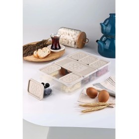 Resim Mithra Life 8 Adet Krem Kapaklı Kahvaltılık Seti Saklama Kabı MIT1164 