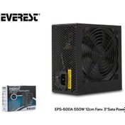 Resim Everest Eps-600a 600w 12cm Fsn 4 Sata Aktif Pfc Güç Kaynağı Power Supply 