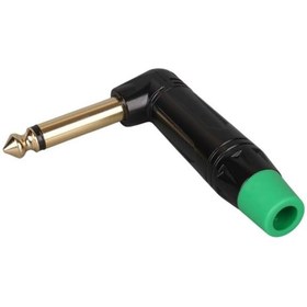 Resim Powermaster LTP2RC 6.3Mm Mono L-Tipi Metal Gövde Gitar Altın Kaplama Jack 