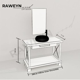 Resim deryawood Raweyn Masif Ahşap Vento Banyo Dolabı 