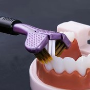 Resim 2 adet/4 adet Ergonomik Manuel Diş Fırçası, 3 Yüzlü Fırça Başlığı, Altın Volkan Kılları ve Yumuşak Tutma Sapı - Yetişkinler İçin Uygun. Cadılar Bayramı/Noel Hediyesi 