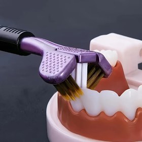 Resim 2 adet/4 adet Ergonomik Manuel Diş Fırçası, 3 Yüzlü Fırça Başlığı, Altın Volkan Kılları ve Yumuşak Tutma Sapı - Yetişkinler İçin Uygun. Cadılar Bayramı/Noel Hediyesi 