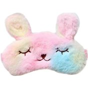 Resim Gökkuşağı Tavşan Göz Uyku Maskesi Uyku Maskesi İpek Hayvan Göz Kapağı İçin Göz Maskesi Diğer 