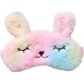 Resim Gökkuşağı Tavşan Göz Uyku Maskesi Uyku Maskesi İpek Hayvan Göz Kapağı İçin Göz Maskesi Diğer 