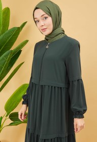 Resim Kat Detaylı Bol Kesim Ferace Haki | 20689 - 46 / Haki 