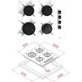 Resim Teka Chef 6 Premium Beyaz Ankastre Set (Atv 60 - Gbe 64002 - HAK627) A Enerji Sınıfı Özellikleri 