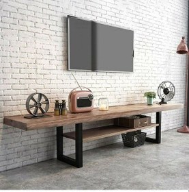 Resim Metal Ayaklı Ahşap Tv Ünitesi. 