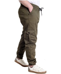 Resim Mode Xl Erkek Pantolon Keten Kargo Cep Jogger Bahar 23912 Haki 001 