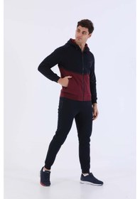 Resim Maraton Sportswear Comfort Erkek Kapşonlu Uzun Kol Basic Lacivert Eşofman Takımı 20212-lacivert Lacivert 