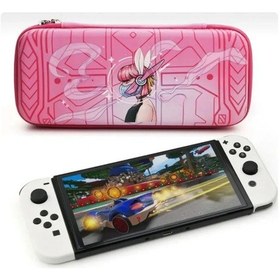 Resim Nintendo Switch Ve Oled Uyumlu Fermuarlı Koruma Çnatası Dobe İtns-1130 3 Renk - Pembe 