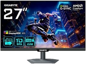 Resim GIGABYTE M27UP 27" SS IPS Dual-Mode Gaming Monitor, 4K UHD 160Hz / FHD 320Hz, 1ms GTG, Mat Ekran, HDMI 2.1 & DP 1.4, DisplayHDR 400, 95% DCI-P3, KVM & USB-C, G-SYNC Compatible 