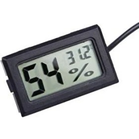 Resim Nem Ölçerli Siyah Higrometre Termometre Ev ve Bebek Odası İç Dış Sıcaklık Ölçer 0℃ ~ 50℃ 